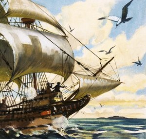 Niet-geïdentificeerde zeilboot